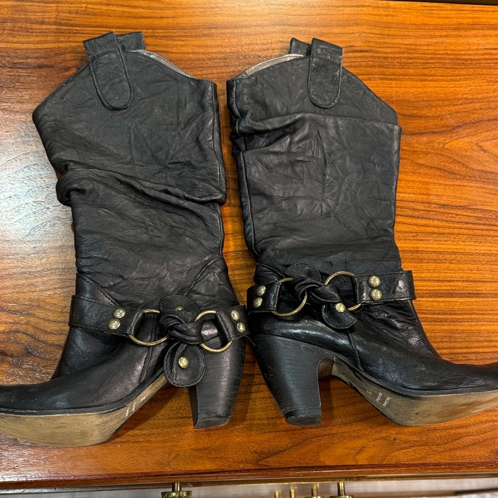 Italian Black Leather Women's Boots